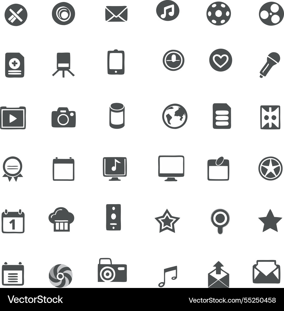 Minimalist icon set icons for web ui and mobile Vector Image