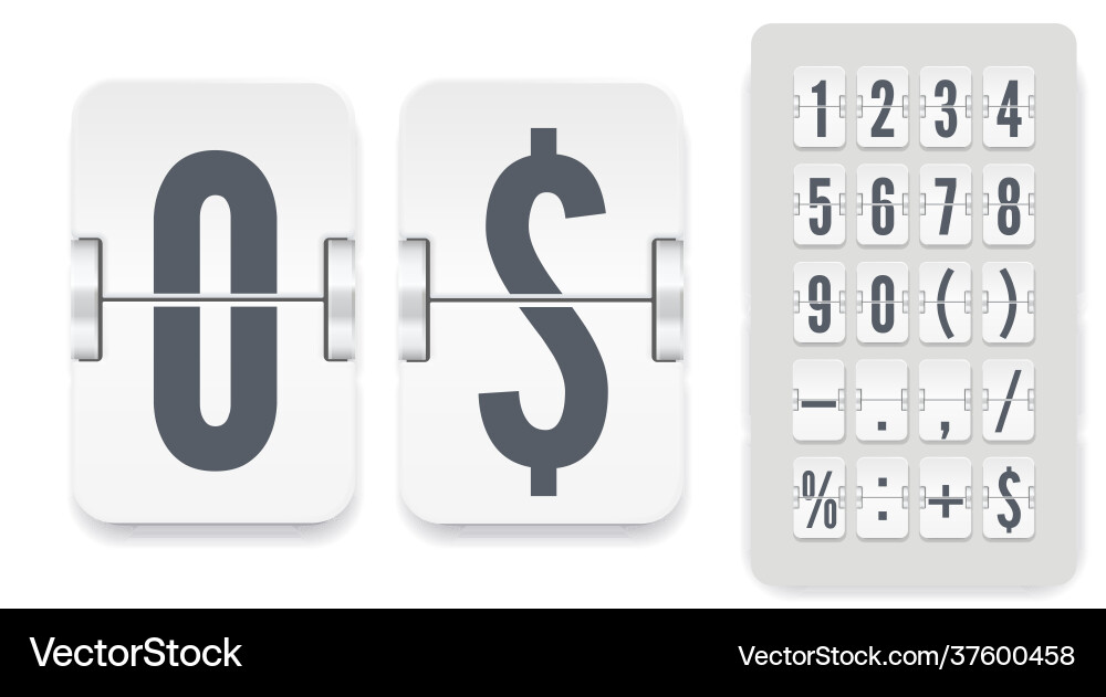 Numeric template set flip scoreboard Numeric template set flip scoreboard vector image