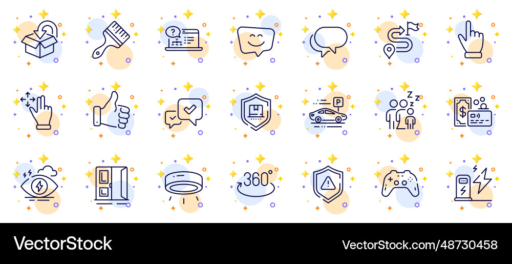Outline set of online help cursor and sleep line Outline set of online help cursor and sleep line vector image