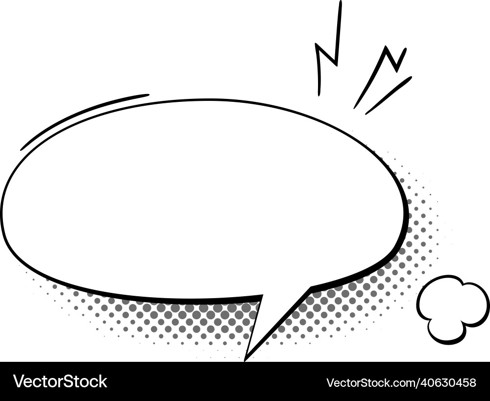 Oval message bubble with halftone effect blank Oval message bubble with halftone effect blank Vector Image