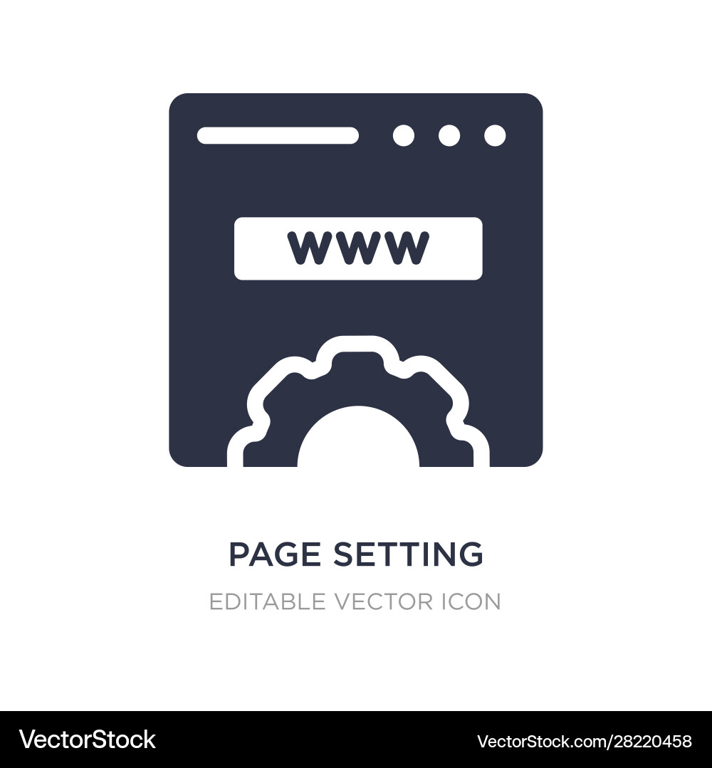 Page setting interface icon on white background vector image