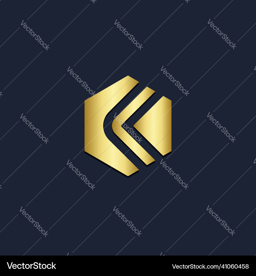 Polygon abstrakte Form Gold Logo Polygon abstrakte Form Gold Logo vektorbild