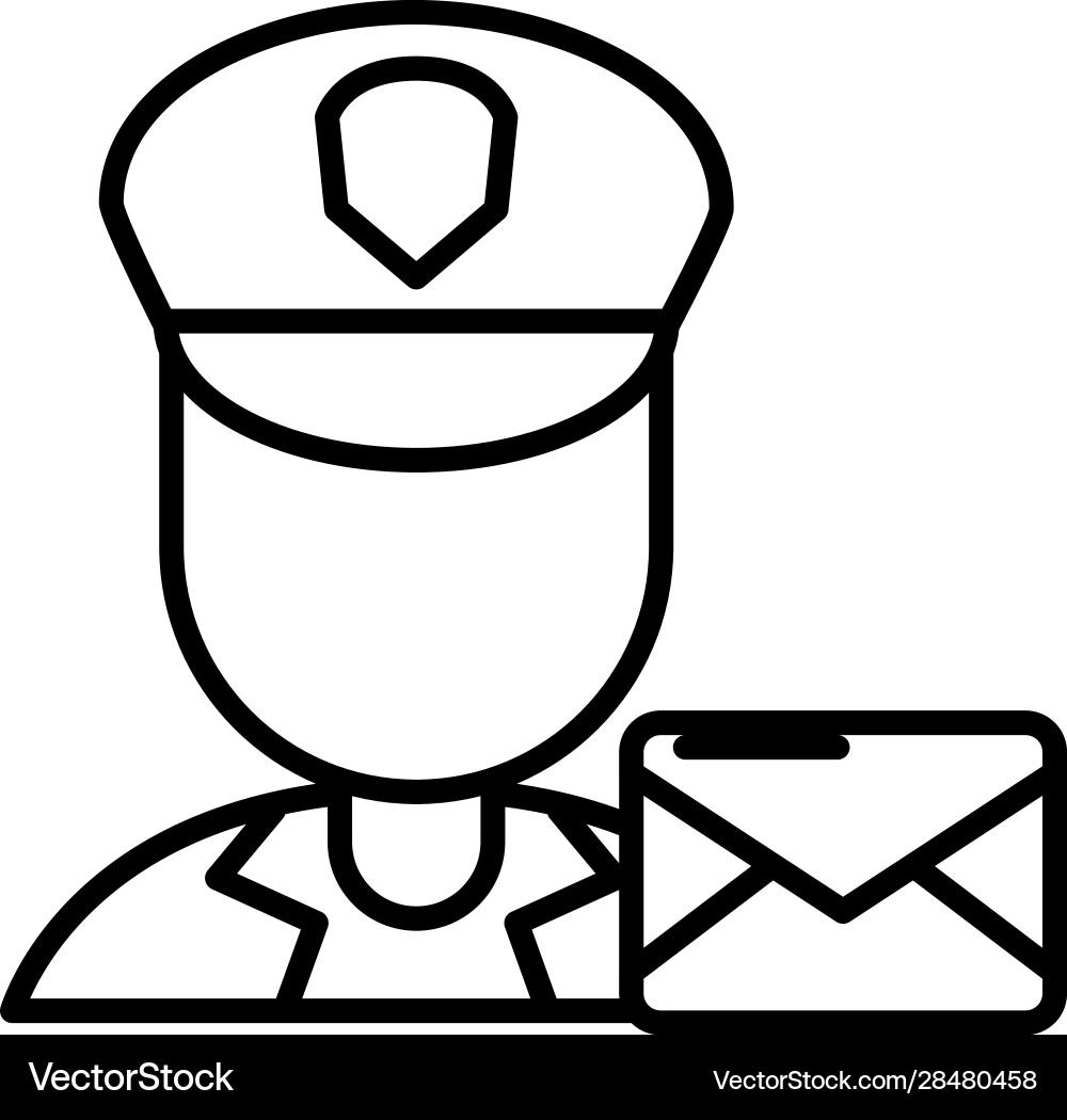 Postman worker character isolated icon vector image