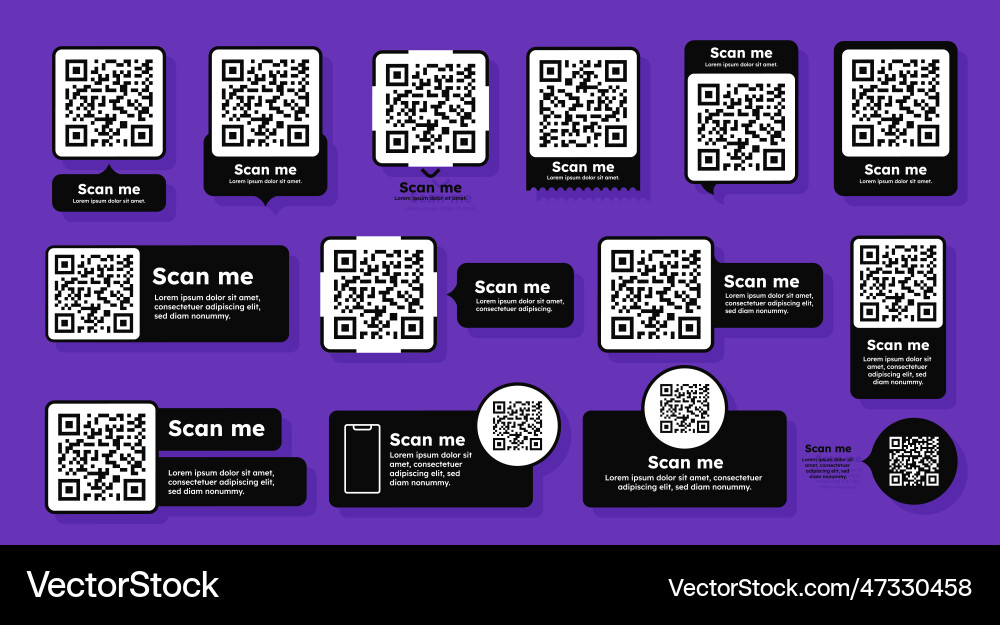 Qr code color set Qr code color set vector image