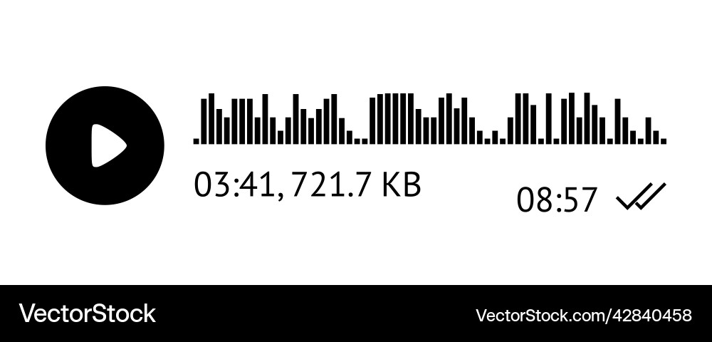 Recording of audio message template ui element Recording of audio message template ui element vector image