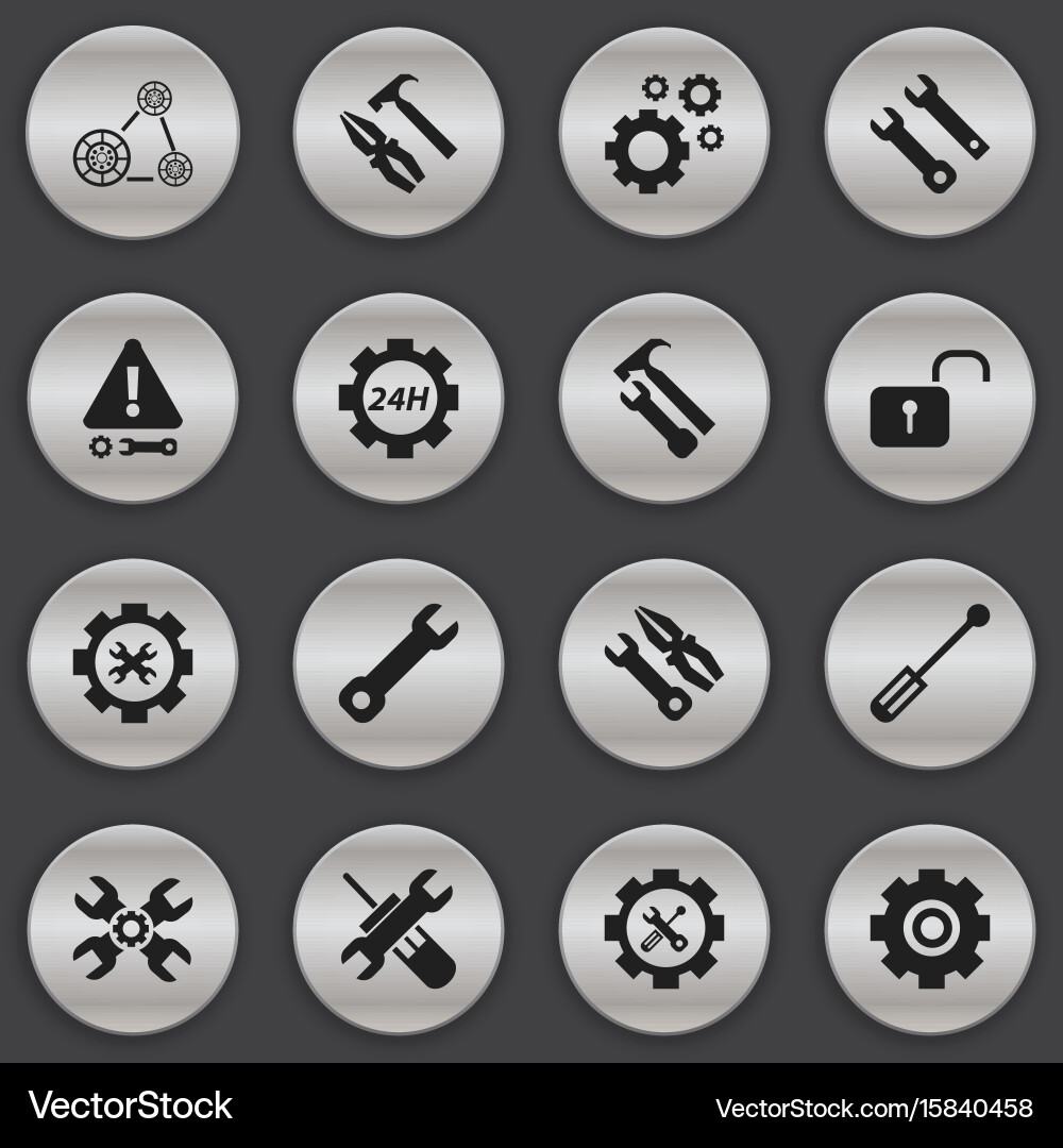 Set of 16 editable toolkit icons includes symbols vector image