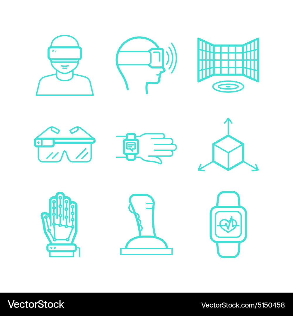 Set of icons in trendy linear style Vector Image