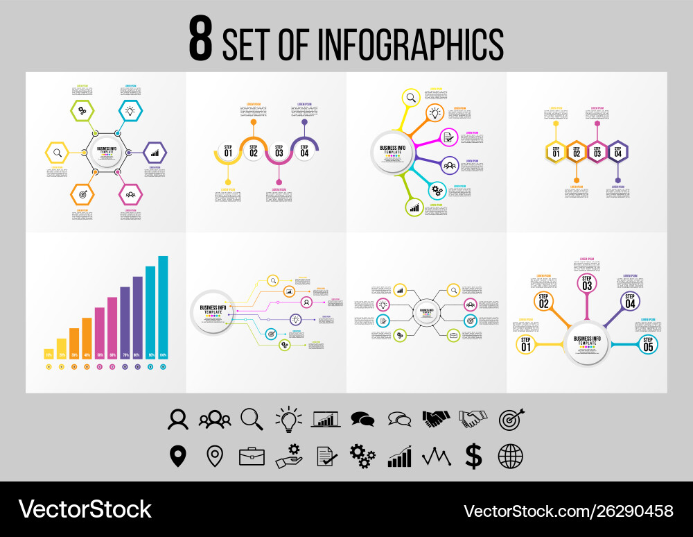 Set of infographics elements design template Set of infographics elements design template vector image
