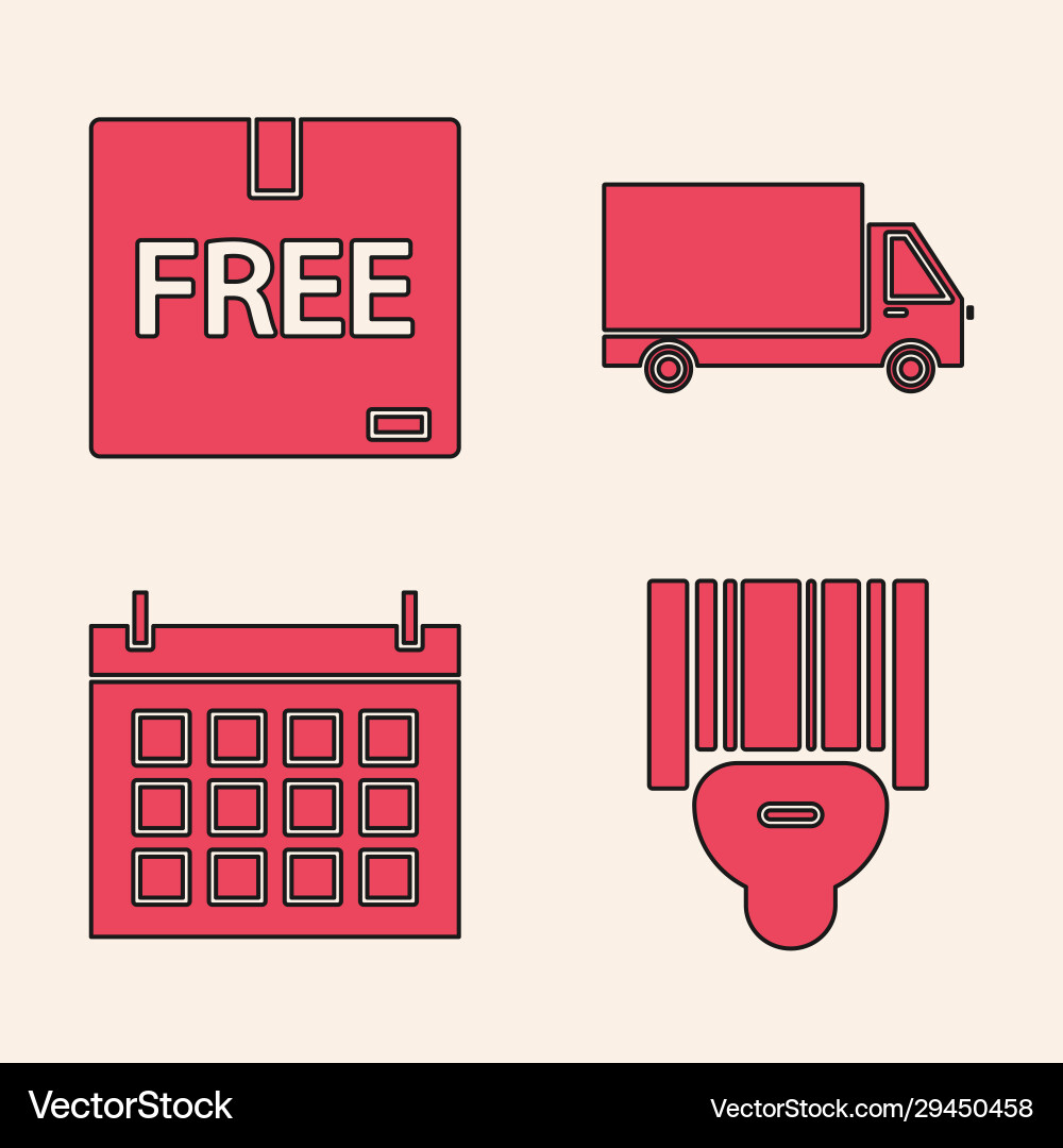 Set scanner scanning bar code cardboard box Set scanner scanning bar code cardboard box vector image