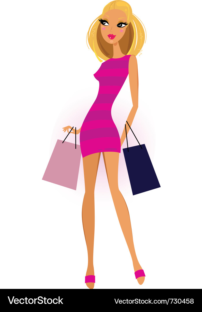 Stylish Blond Shopper Vector Image