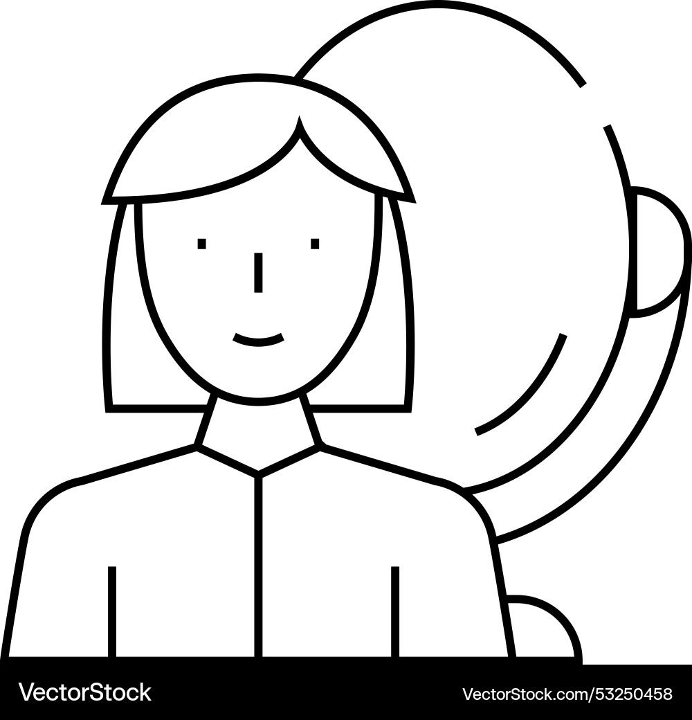 Visagiste woman job line icon Visagiste woman job line icon vector image