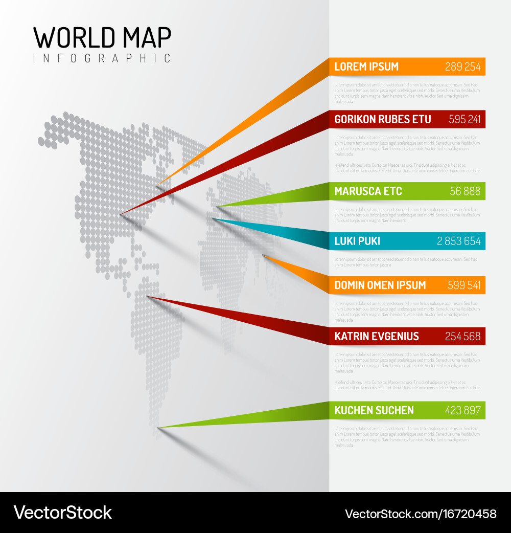 World Map Pointer Template vector image