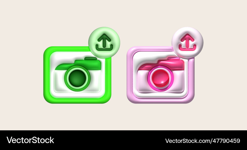 3d icon upload image data in camera loading 3d icon upload image data in camera loading vector image