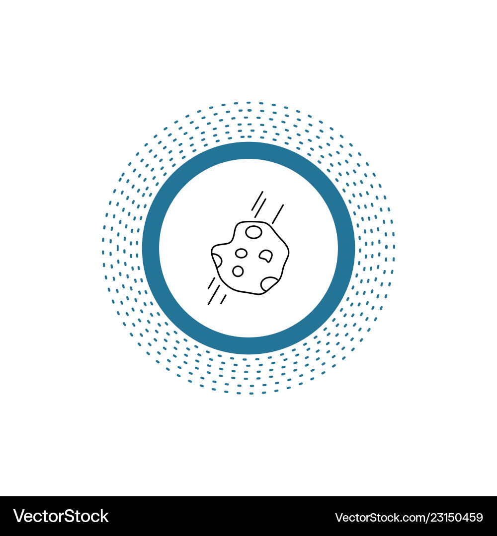 Asteroid astronomy meteor space comet line icon Vector Image