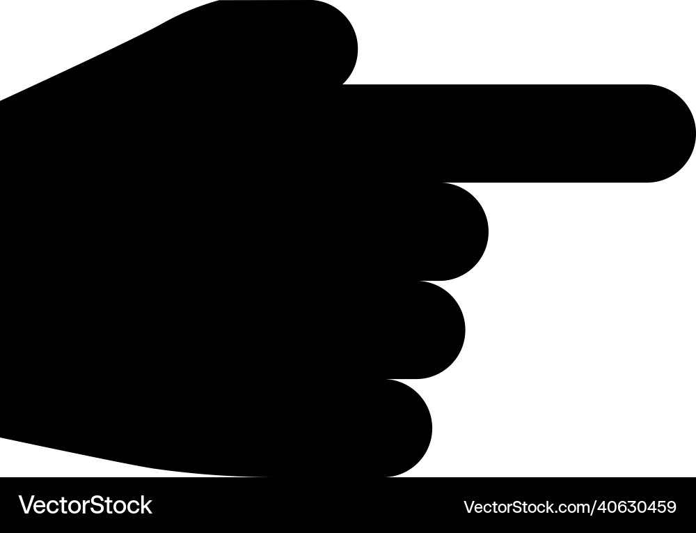 Black hand pointer finger pointing right cursor vector image
