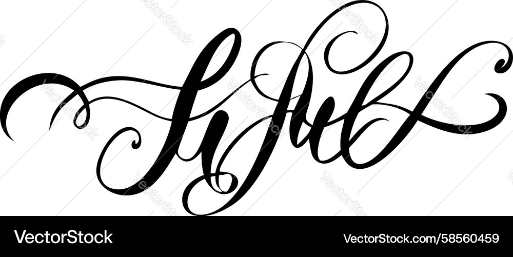 Calligraphic Script Text Ornament Vector Image