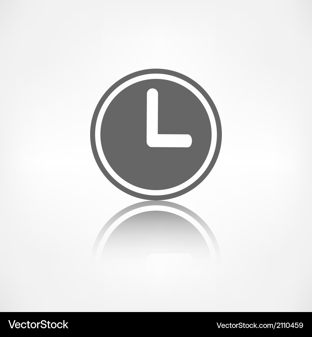 Clock web icon button time symbol vector image
