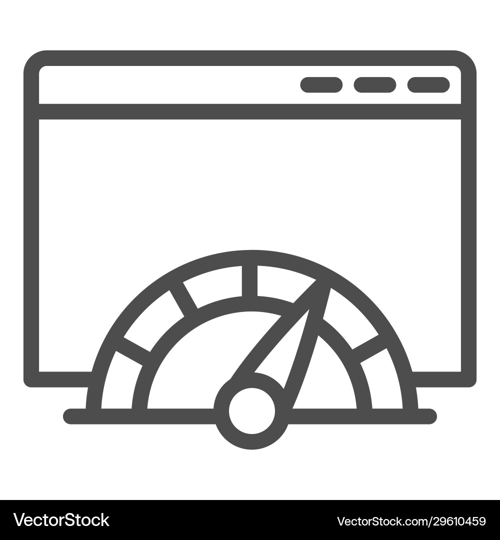 Connection load speed window line icon web vector image