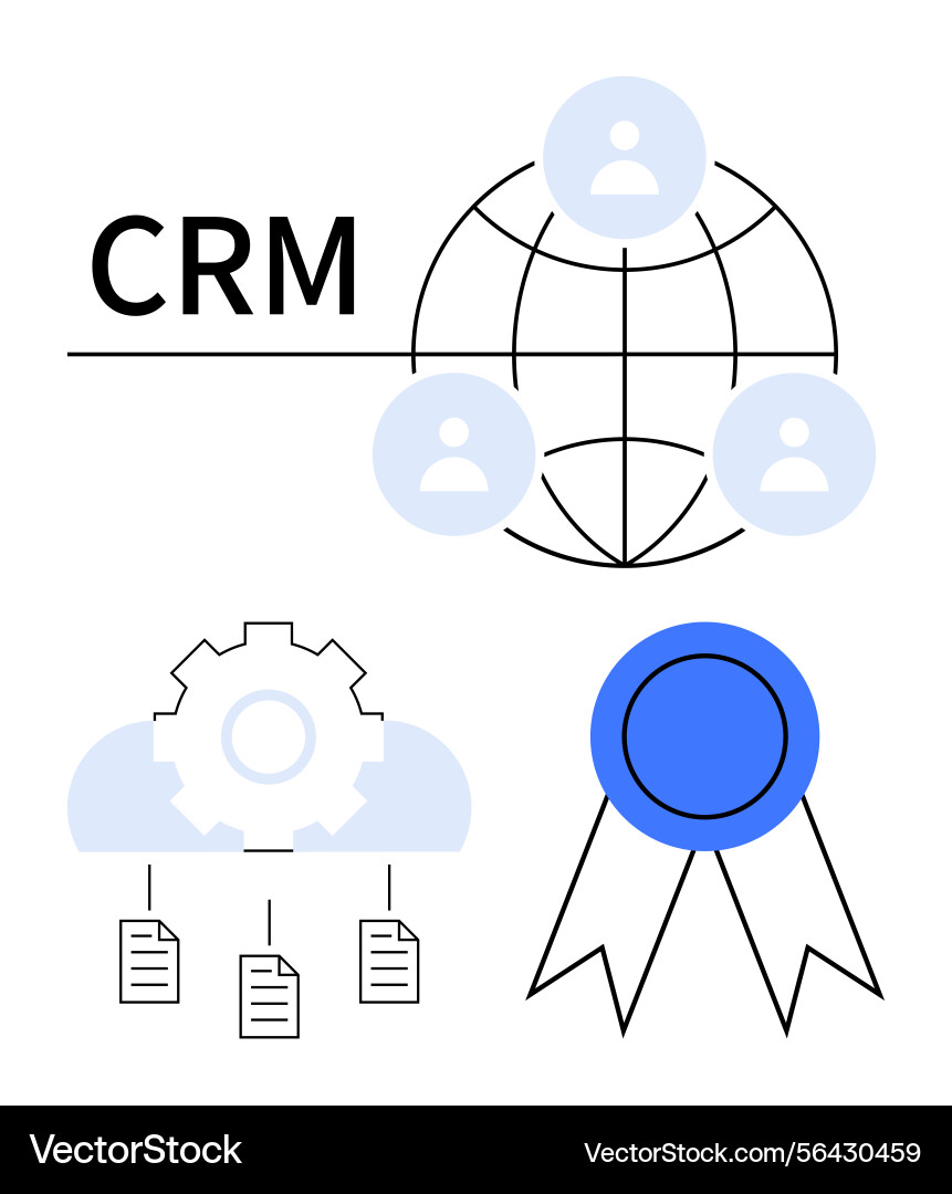Crm concept with user connections cloud storage Crm concept with user connections cloud storage vector image