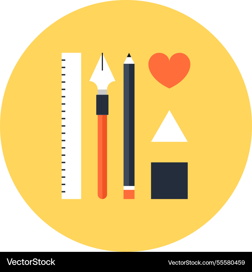 Design tools flat web icon Design tools flat web icon vector image