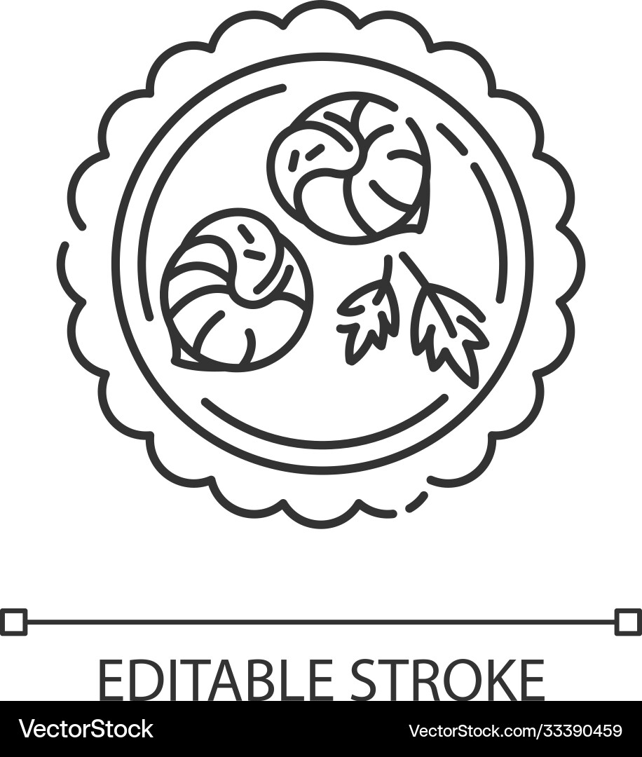 Escargot de bourgogne Pixel perfekte lineare Symbol Escargot de bourgogne Pixel perfekte lineare Symbol Vektorbild