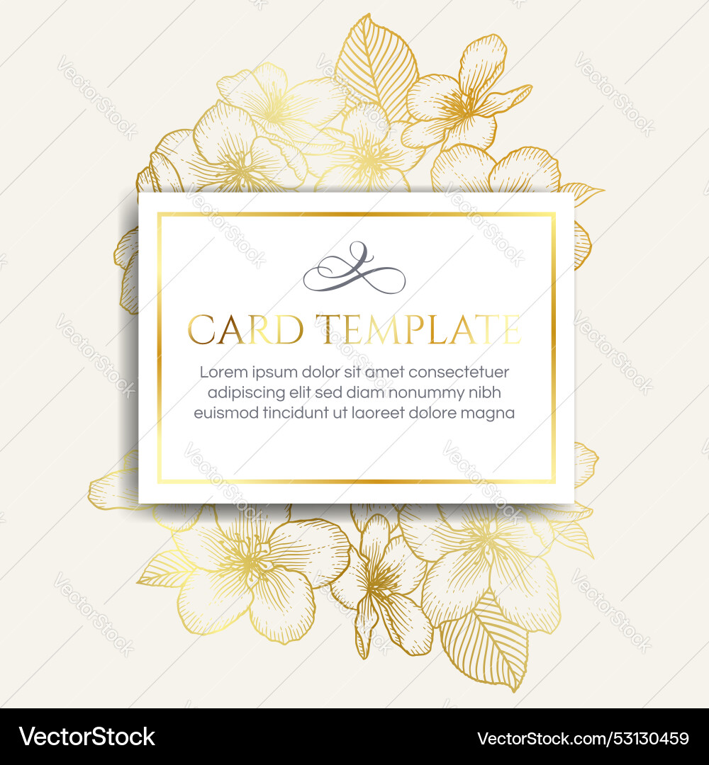 Floral Hochzeit Einladung goldene elegante Karte Floral Hochzeit Einladung goldene elegante Karte vektorbild