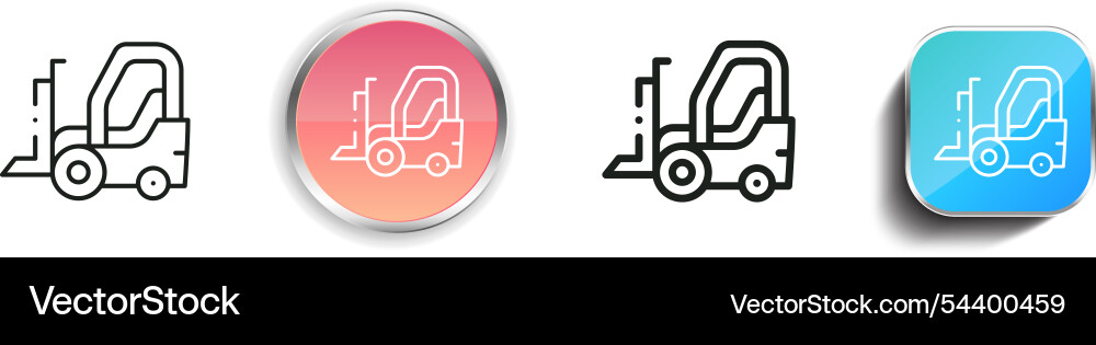Forklift icon thin linear regular and button Vector Image