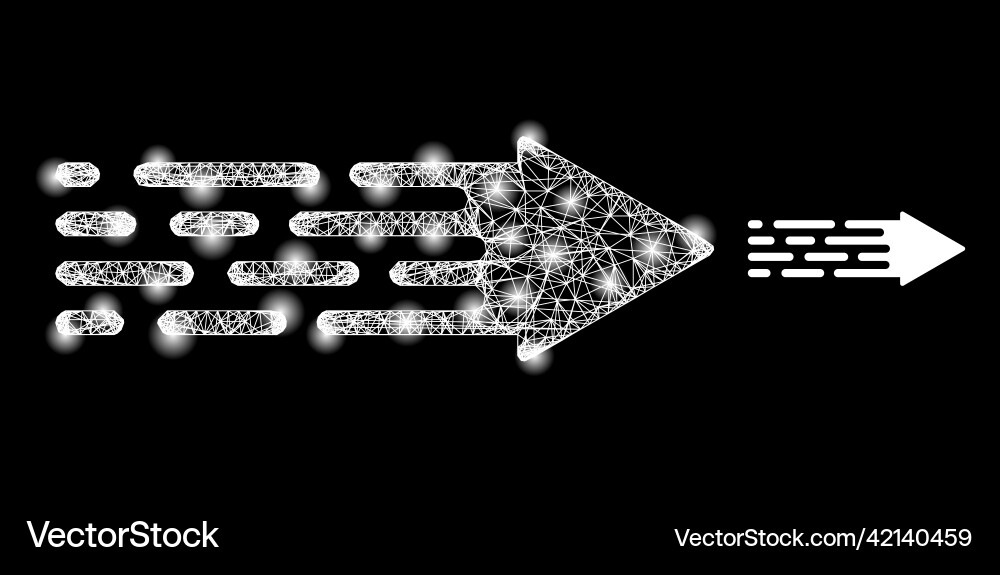 Glossy net transition arrow with bright light Vector Image