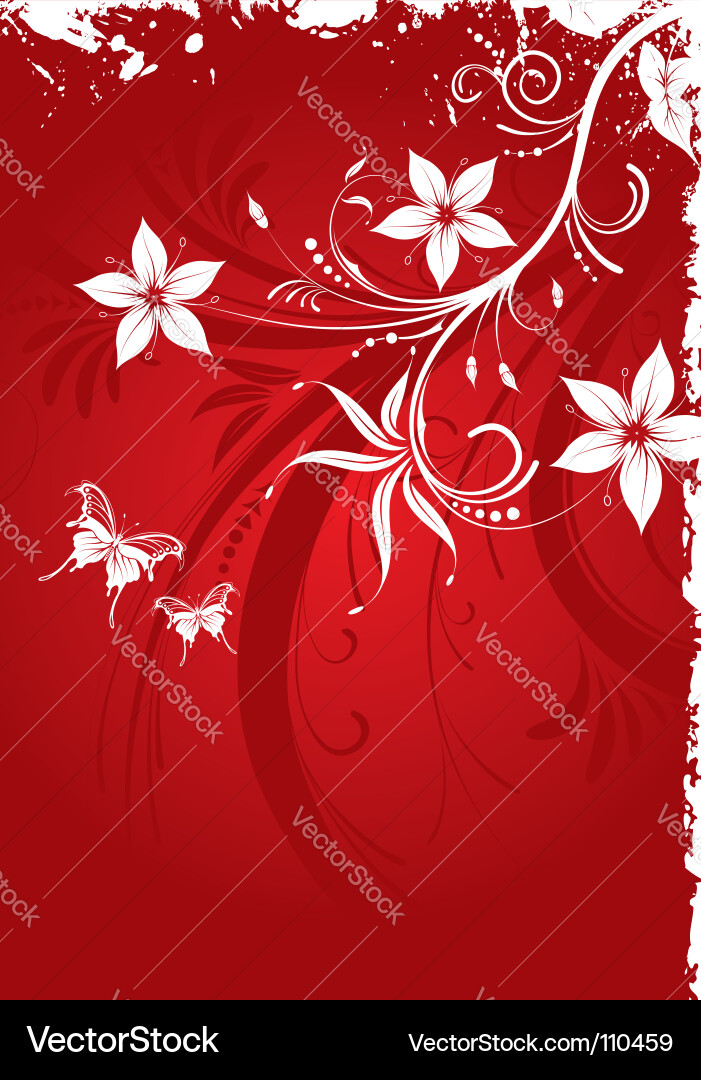 Grunge floral frame Vector Image