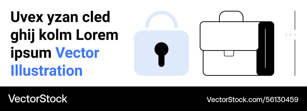 Lock and briefcase symbolizing security Lock and briefcase symbolizing security Vector Image