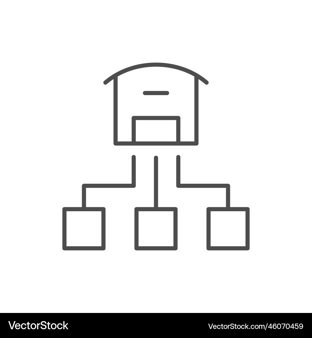Logistic scheme line outline icon Logistic scheme line outline icon Vector Image