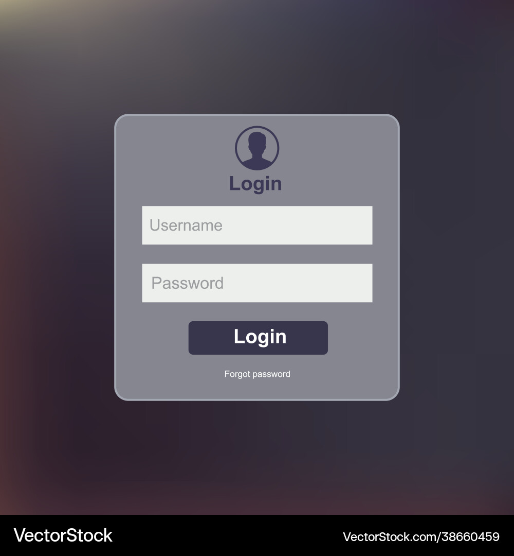 Member login form interface for web page site Member login form interface for web page site vector image