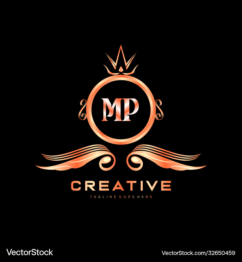 Mp initial logo with colorful circle template Mp initial logo with colorful circle template Vector Image