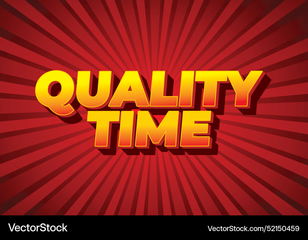 Quality time text effect in 3d style with good Vector Image