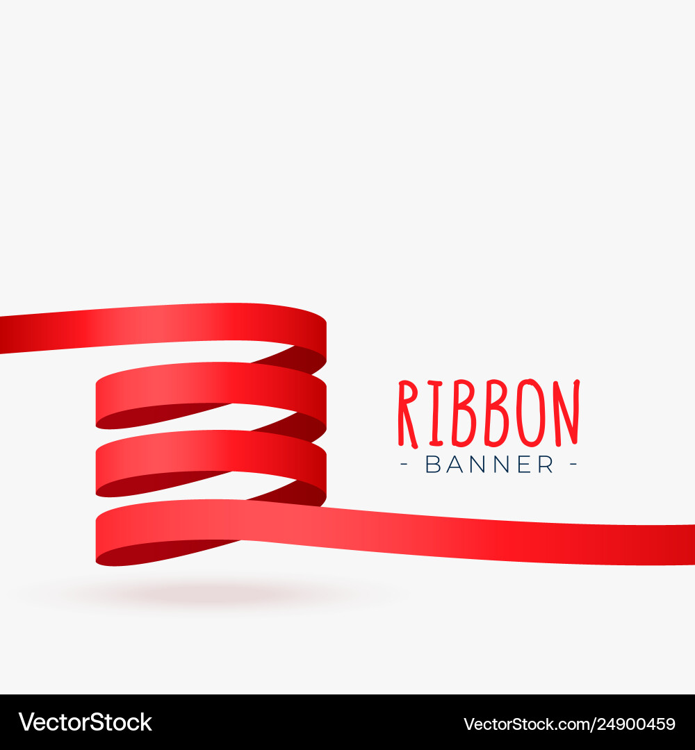 Red ribbon loop banner design Vector Image