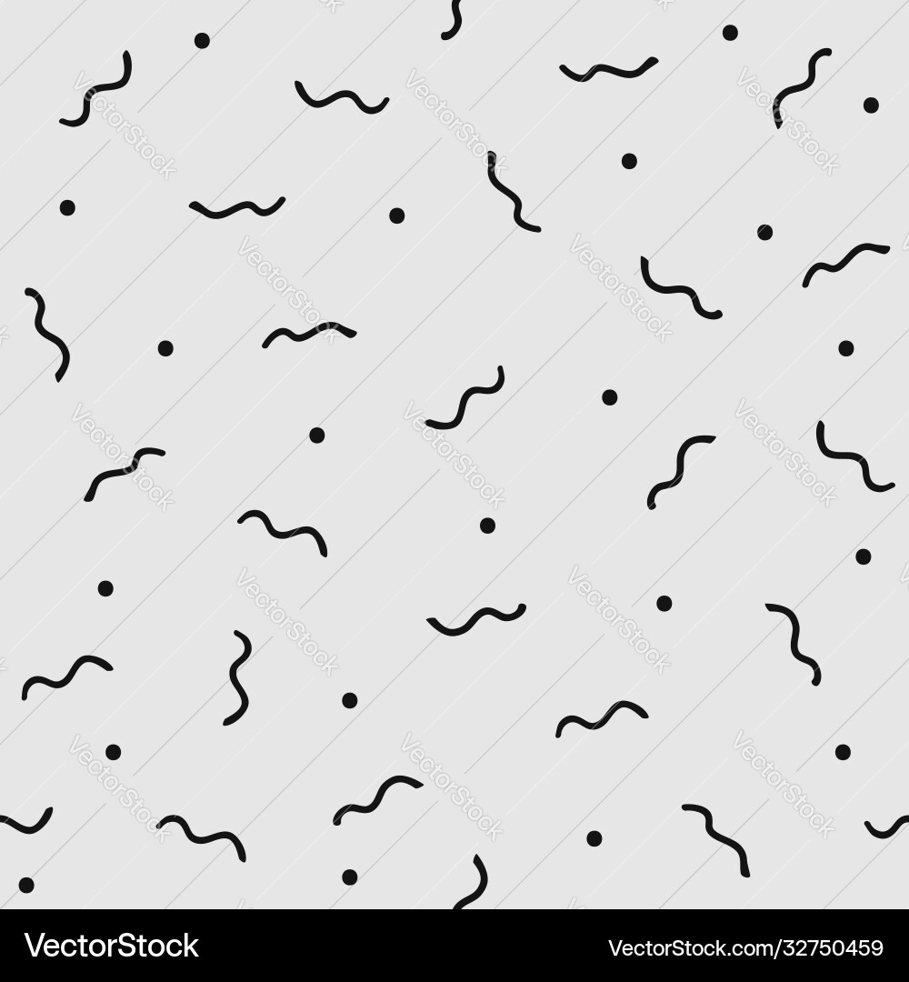 Repeating round dots and curved short lines drawn Repeating round dots and curved short lines drawn vector image