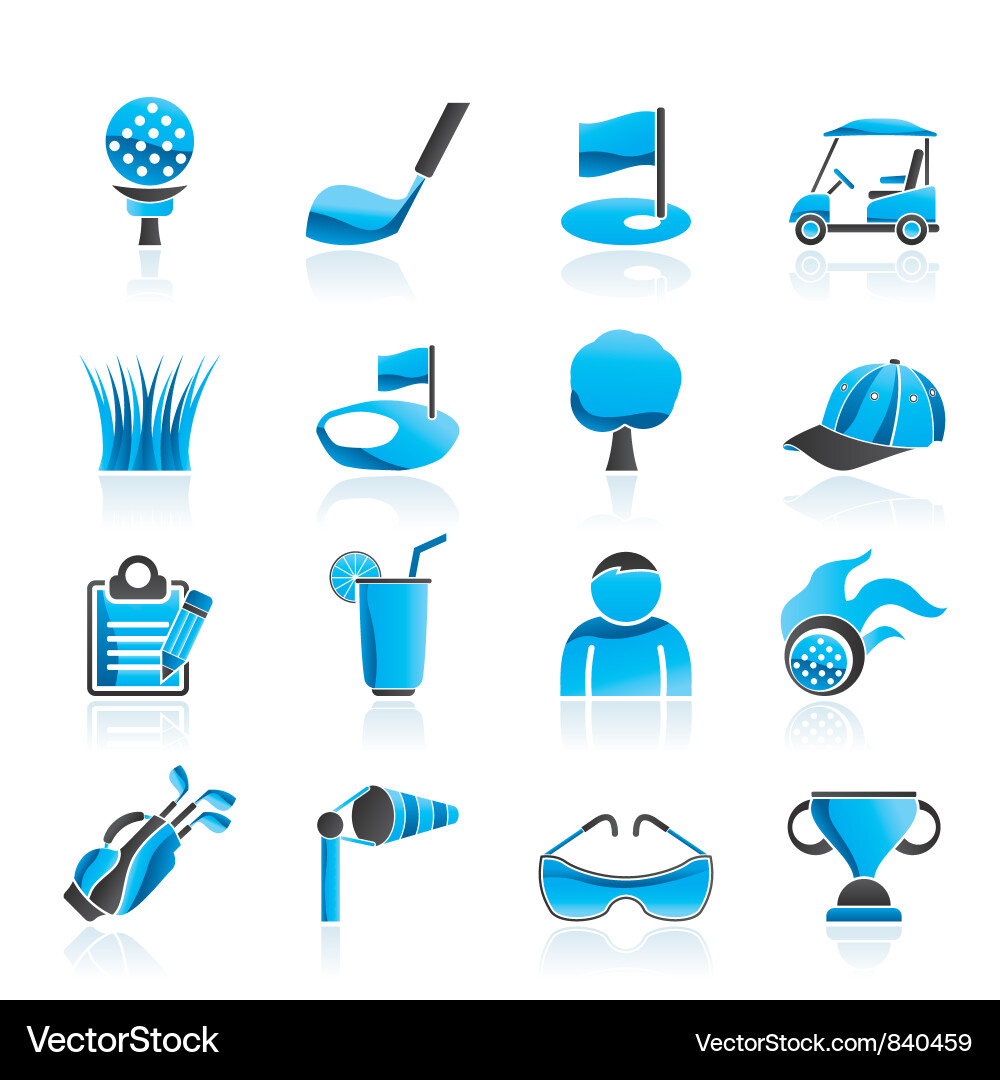 Sports & Golf Icon Set Vector Image