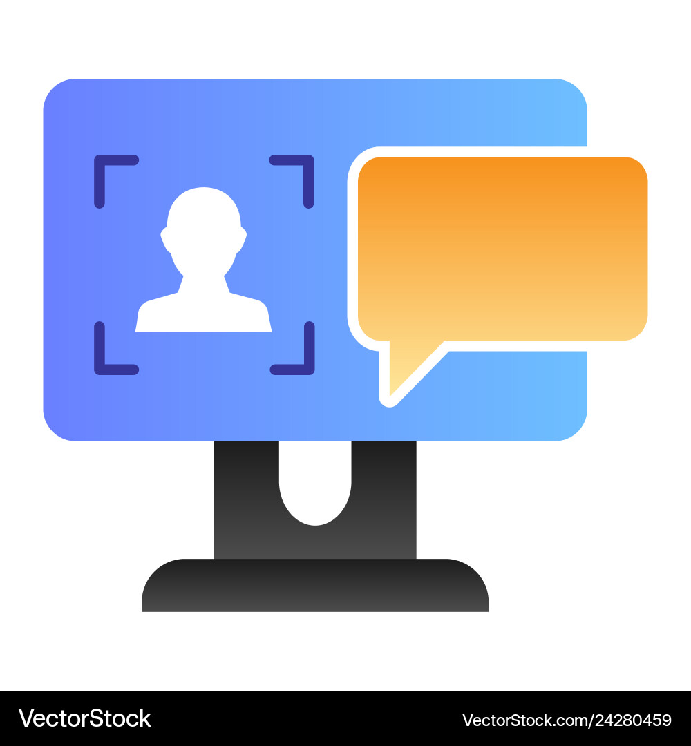 User on computer monitor flat icon authorization vector image