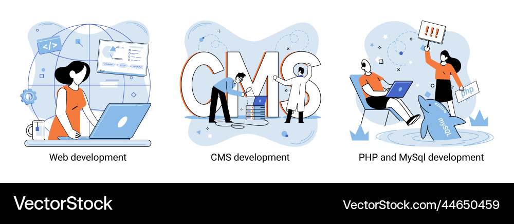 Website architecture concepts web development Vector Image