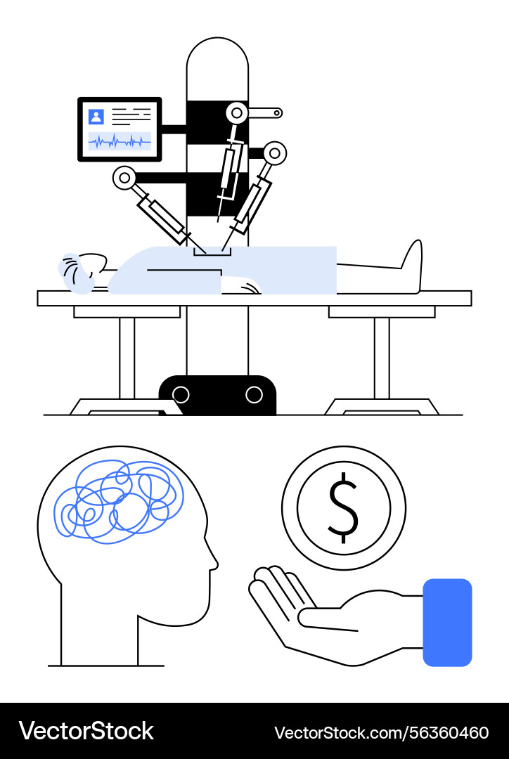 Advanced robotic surgery with ai integration Advanced robotic surgery with ai integration vector image