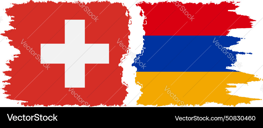 Armenia and switzerland grunge flags connection Armenia and switzerland grunge flags connection vector image