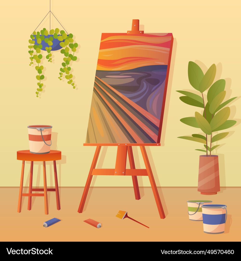 Artists workplace creative abstract picture Artists workplace creative abstract picture vector image