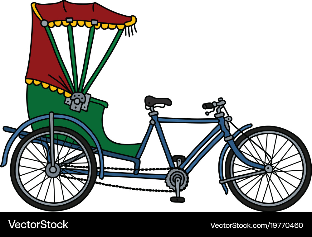 Classic tricycle rickshaw Royalty Free Vector Image