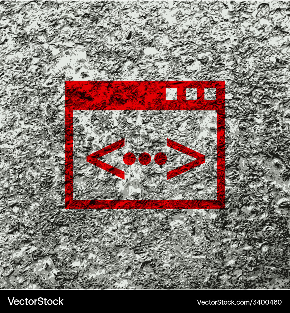 Code icon symbol flat modern web design with long Vector Image