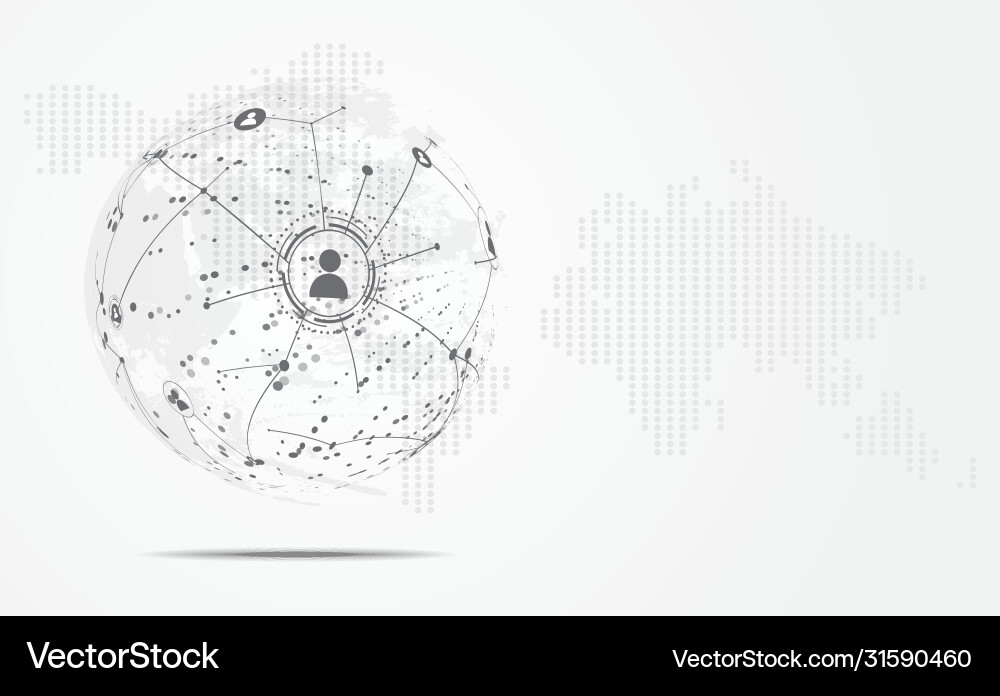 Connection abstract global world map dot line Connection abstract global world map dot line vector image