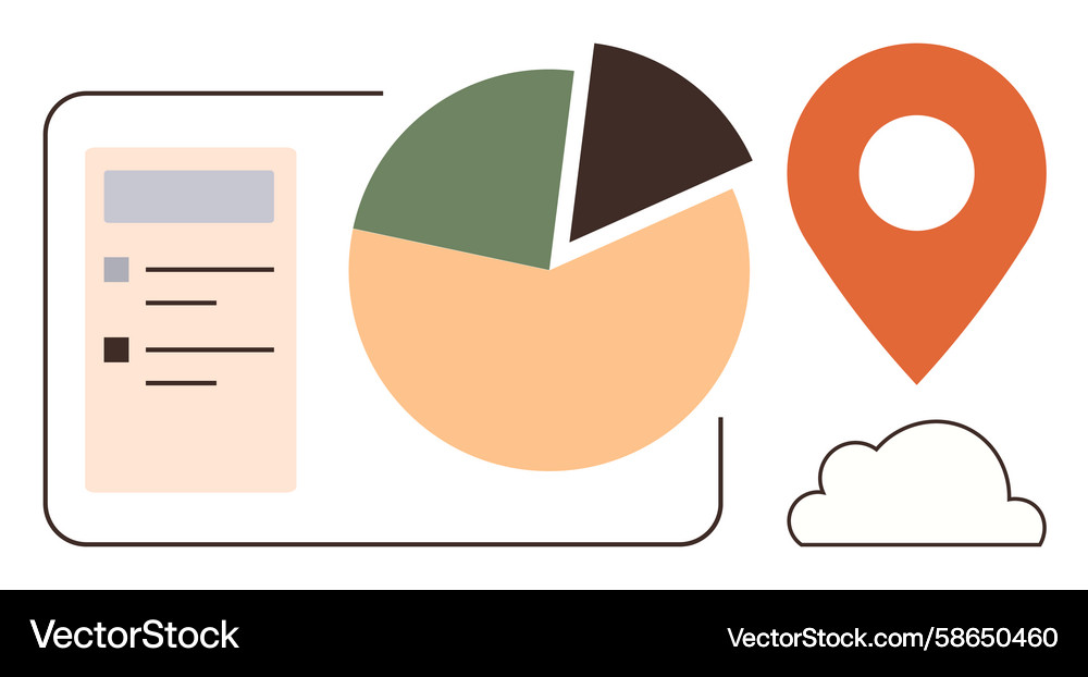 Data visualization with pie chart location pin Vector Image
