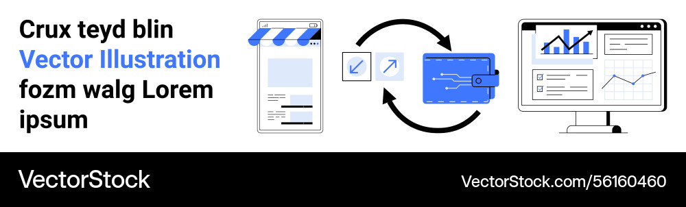 Digital payment workflow with online store wallet Digital payment workflow with online store wallet vector image