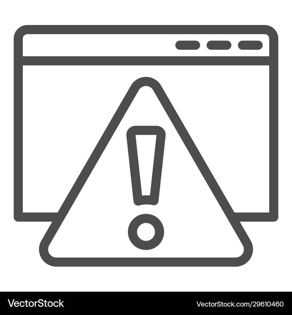Error message on web page line icon website vector image