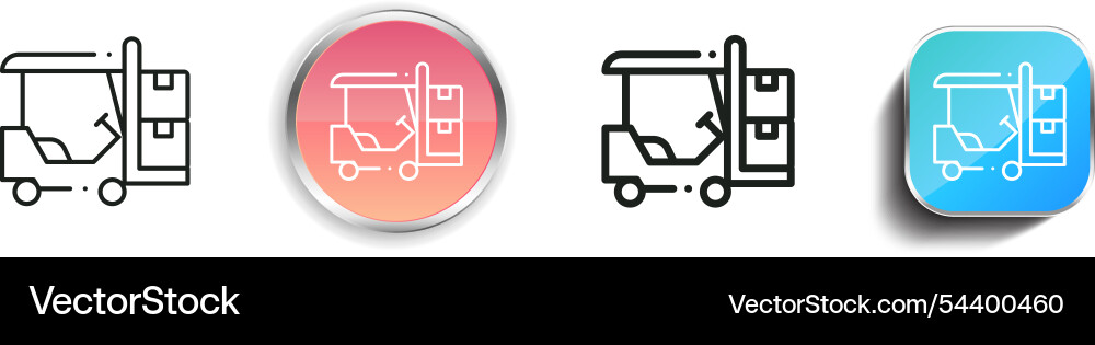 Forklift icon thin linear regular and button vector image