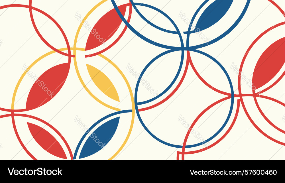Geometric overlapping circles abstract background vector image